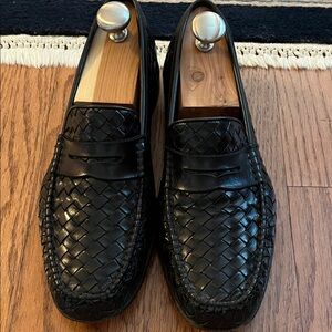 Men's Black Woven Loafers